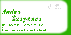 andor musztacs business card